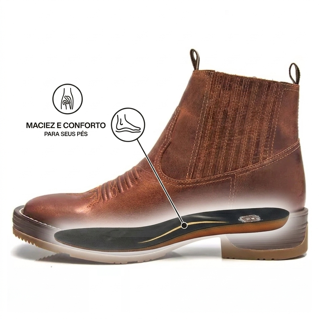 Palmilha RS Rodeo Sport aplicada em bota country